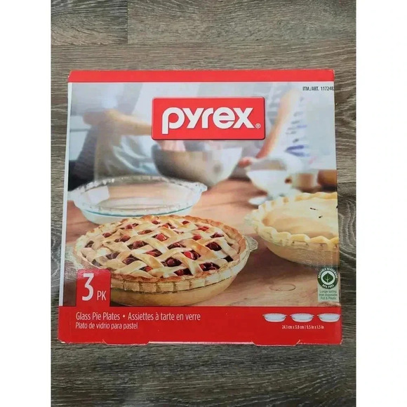 Pyrex Pie‎ Glass Plates set of 3 - Picture 1 of 2